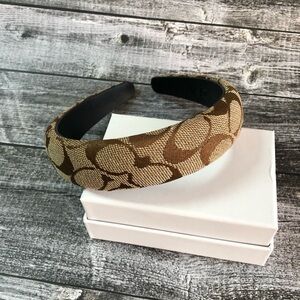 Coach Brown and Tan Signature Headband